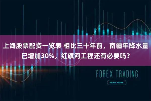 上海股票配资一览表 相比三十年前，南疆年降水量已增加30%，红旗河工程还有必要吗？
